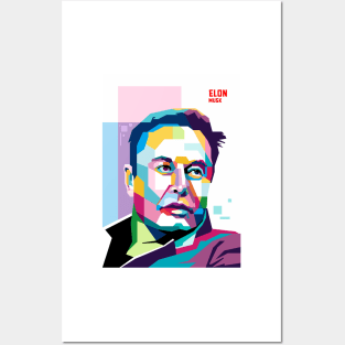 elon musk pop art Posters and Art